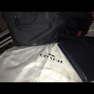 Coach navy blue diaper bag
